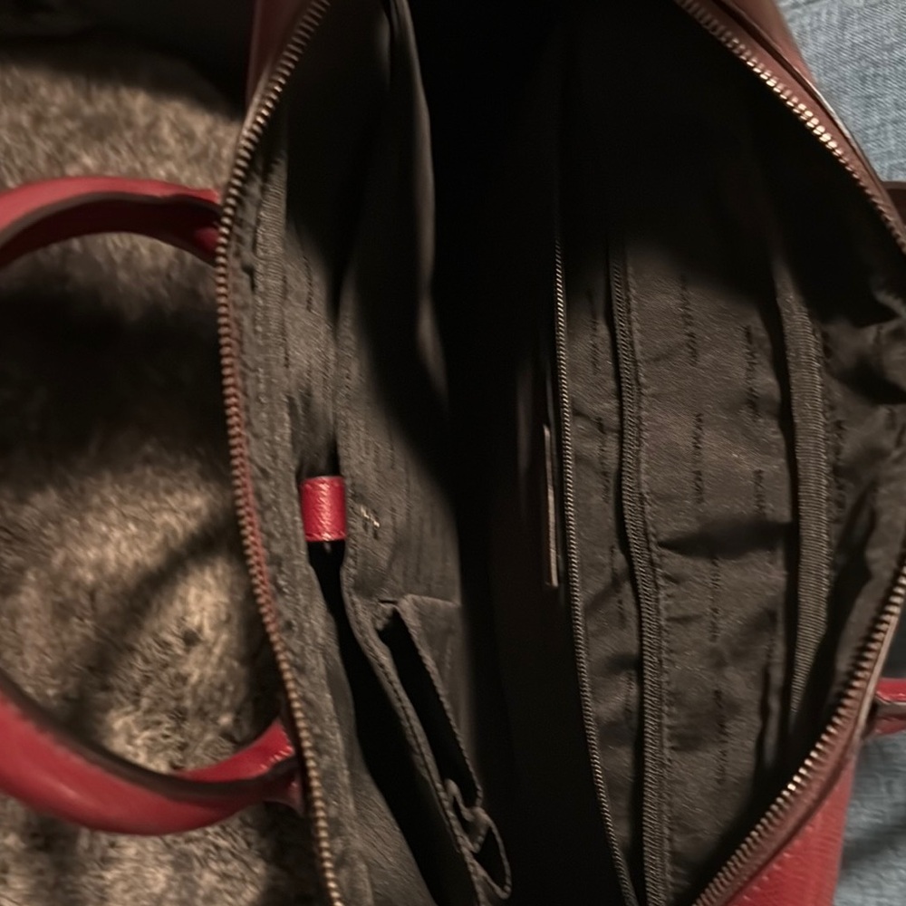 Red Briefcase With Structured Shape And Smooth Le… - image 3